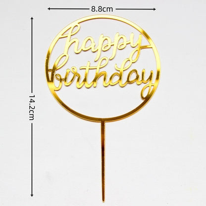 Happy Birthday Cake Topper Gold  (2 pcss)